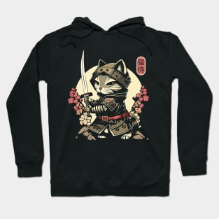 Samurai Cat Tattoo, Kawaii Ninja Cat Hoodie